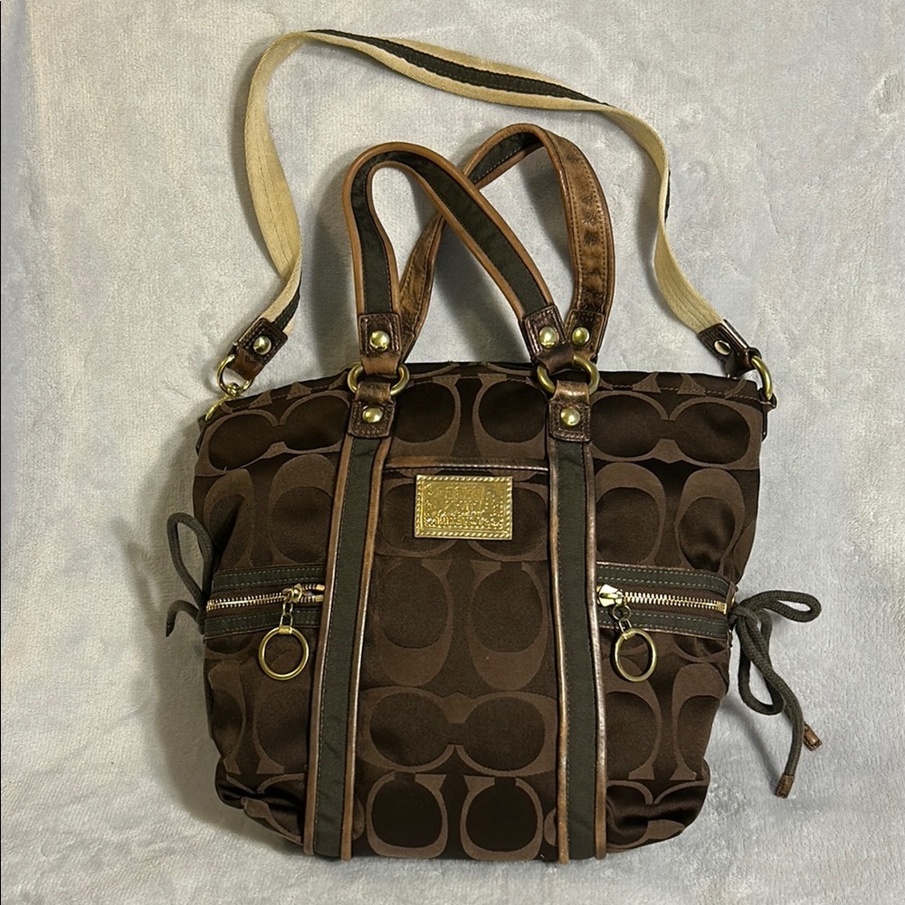 COACH Poppy 13843 Brown Tote Bag